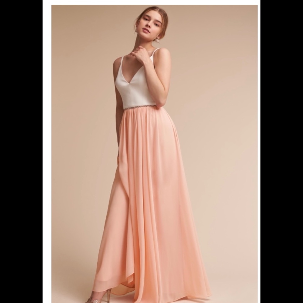 BHLDN Karlie Dress (Peachy Pink & Cream)
